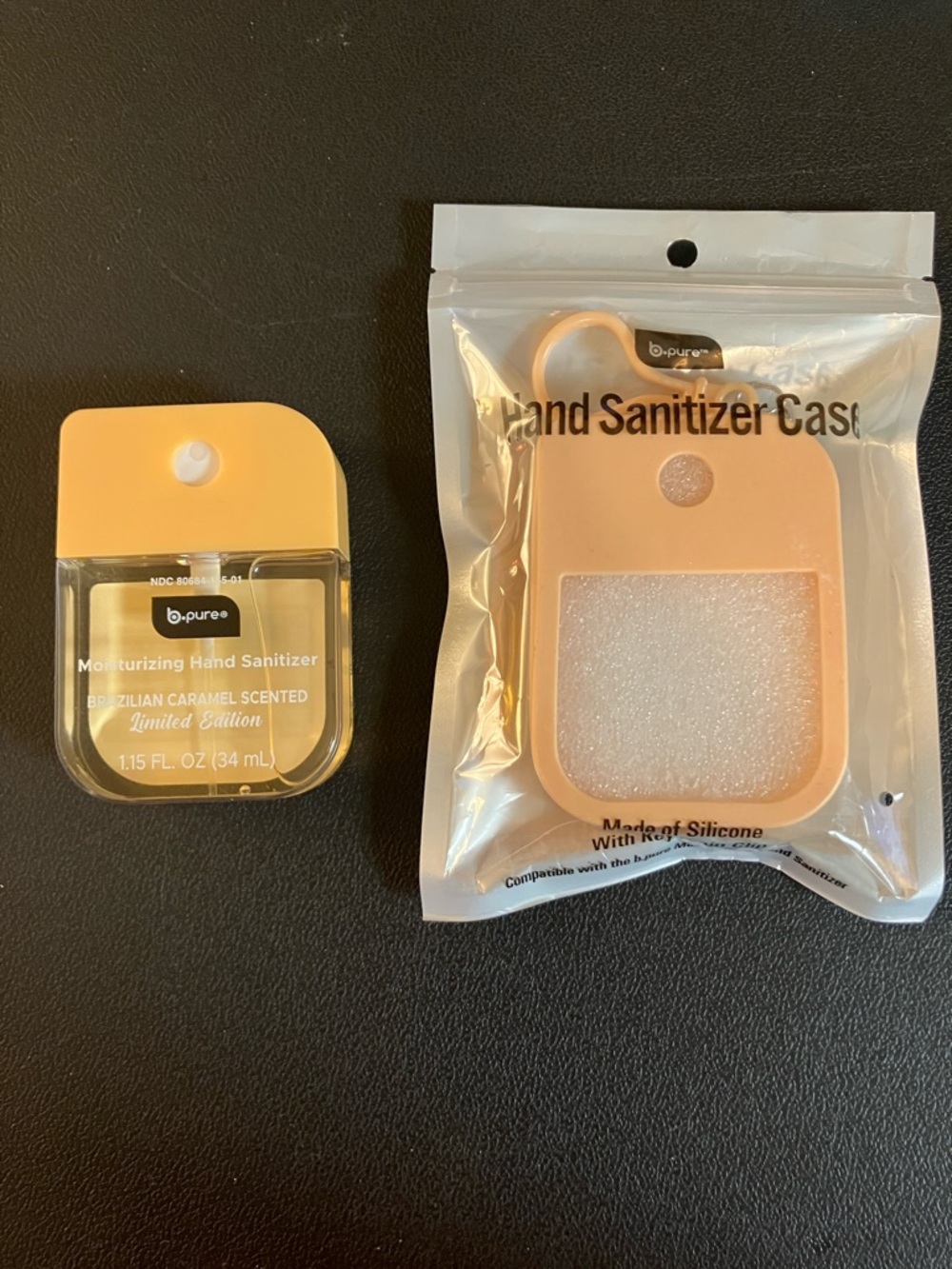 Brazilian Caramel Hand Sanitizer Bottle with Silicone Case